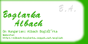 boglarka albach business card